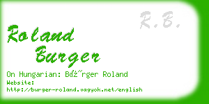 roland burger business card