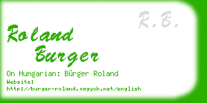 roland burger business card